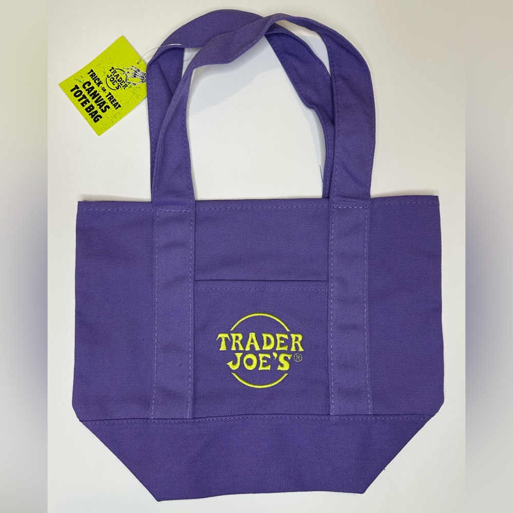 Trader Joe's Purple Canvas Tote Bag